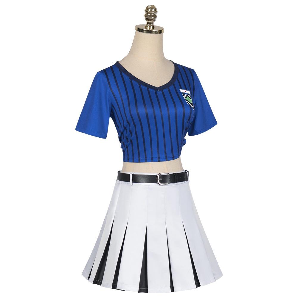 Lock Teieri Blue Anri Cosplay Costume Cheerleading Skirt Dress Uniform Party