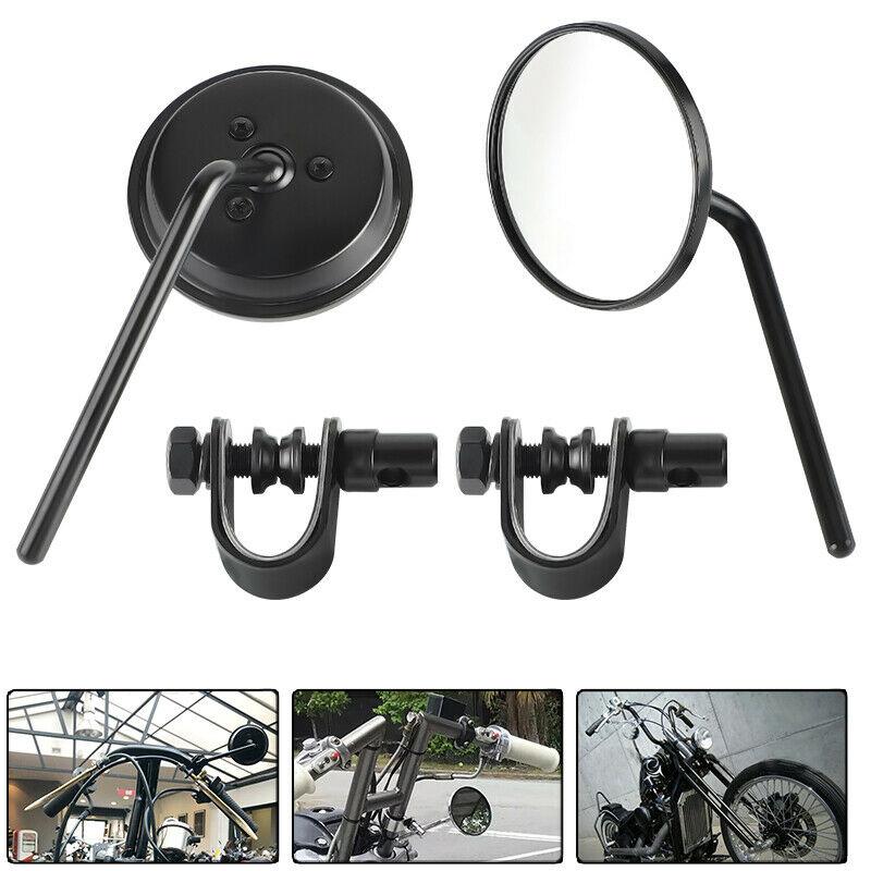 

2Pcs 7/8 Handlebar Round Rear View Side Mirrors Motorcycle For Bobber Cruiser Racer Cafe motorcycle accessories чёрный