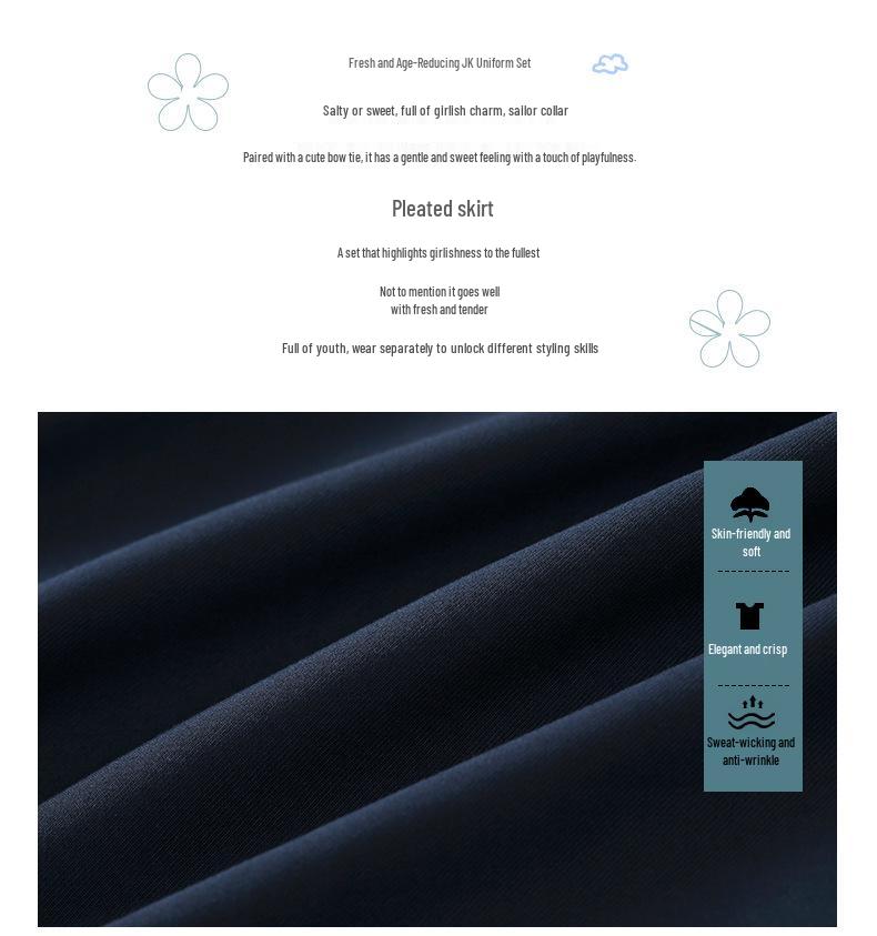 Authentic Navy Blue JK Uniform - Medium Long Sleeve Autumn/Winter Sailor Suit Set