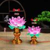 Seven-Color Plug-In Lotus Buddha Altar Offering Lamp with Eternal Light