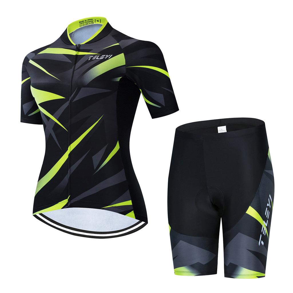 Women MTB Bike Jersey Bib Shorts Suits Anti-UV Bicycle Shirts Mountain Road Top Bottom Girls Female Red 2026 Summer Breathable Cycling Suit Set
