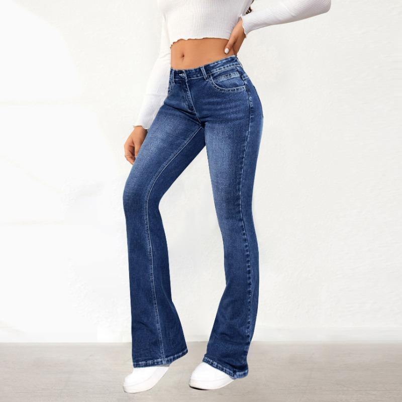 Temperament commuter jeans women's clothing washed slim-fitting and thin pants