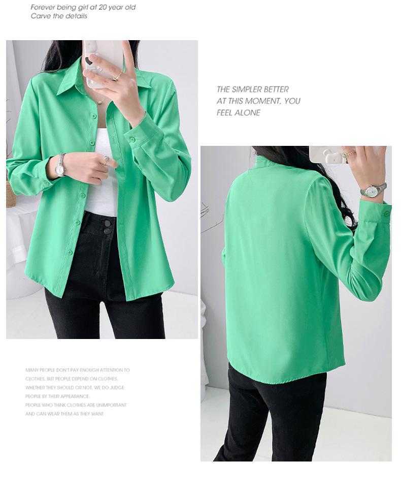 2025 Women's Korean Slimming Long Sleeve Shirt - Spring & Autumn Trendy Versatile Jacket-Style Top
