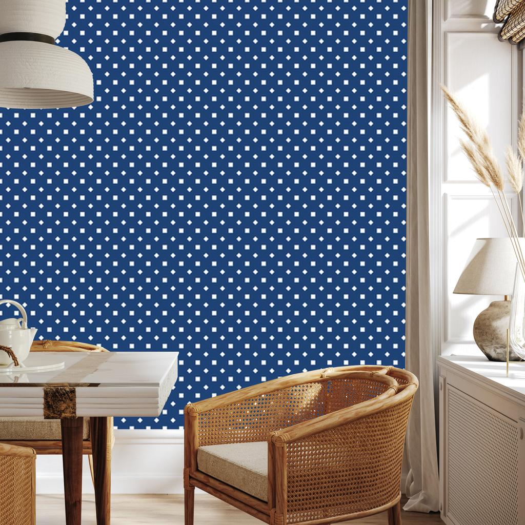 Dotted Blue Wallpaper, a Calm Tone for the Living Room and Bedroom 50x1000