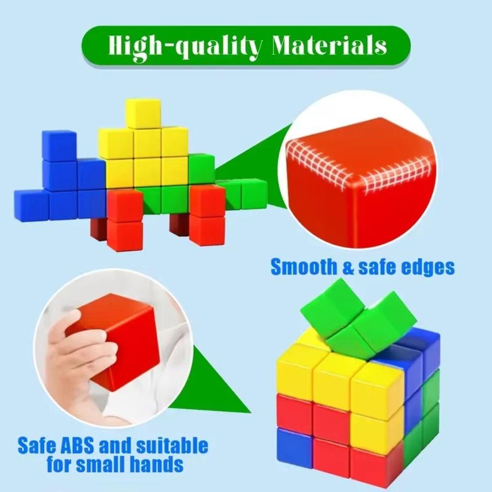 Learning Sensory Magnetic Cube Plastic Puzzle Building Blocks Cube Building Toys Magnetic Kids Toy