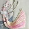 Chinese Style Peace Buckle Lotus Double Color Tassel Fringe Trim Beaded Sewing Accessories For Hanfu Waist Pendant