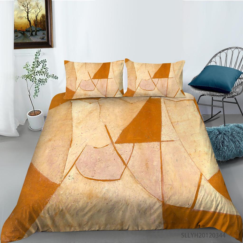 Creative Oil Painting Series Digital Printing Quilt Cover Pillowcase Two or Three-piece Set Polyester Source Factory