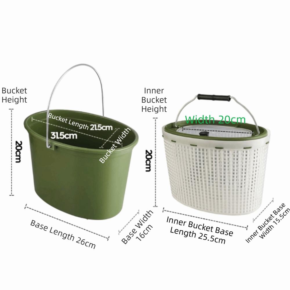 2-in-1 Fishing Box Detachable Fishing Draining Basket Durable Fishing Bucket Camping