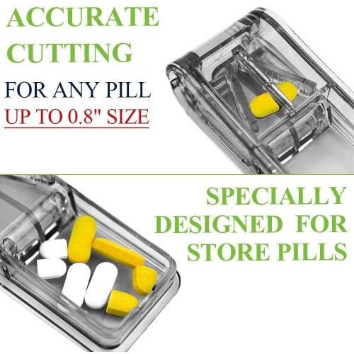 The Best Pill Splitter Ever! American-designed Pill Cutter for Small or Large Pills. Also Functions As a Pill Box. Not Suitable for Small Pills (gray)