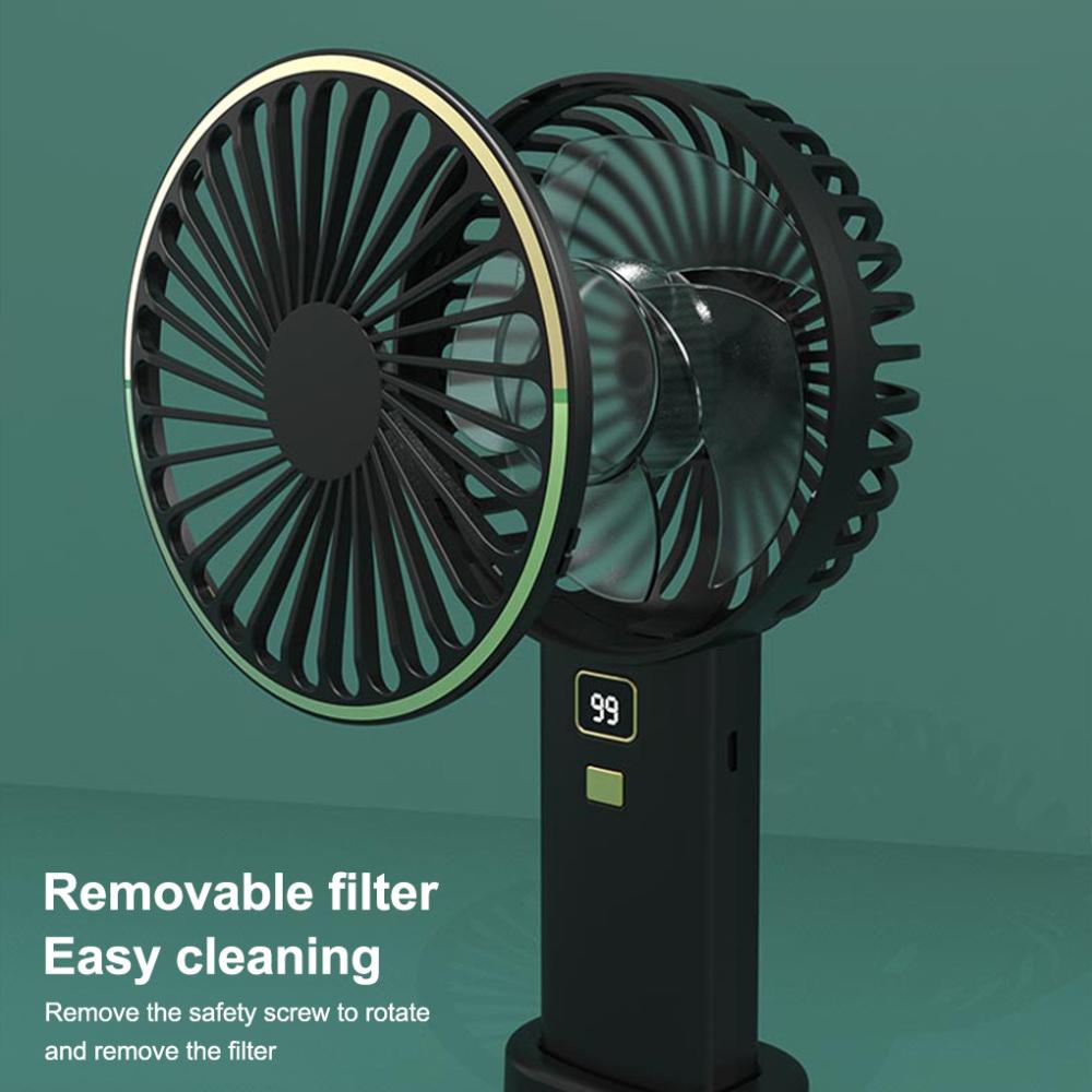 USB Mini Fan Şarj Edilebilir Taşınabilir El Fanı Dijital Ekran Tembel Geçici Seyahat Alışveriş Soğutma Ev Araba Hava Soğutucu