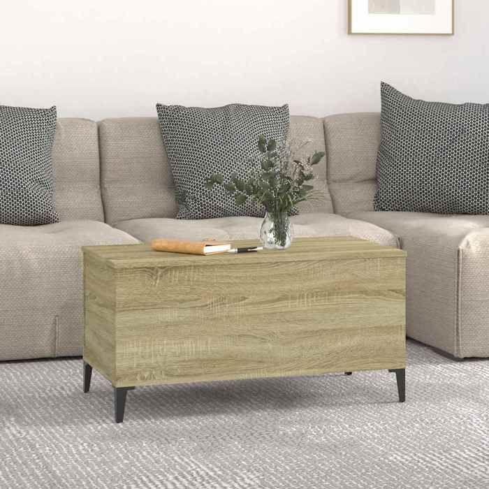 819591 vidaXL Table basse Chêne sonoma 90x44,5x45 cm Bois d'ingénierie