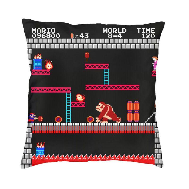 Through Ages Donkey Kong Pillow Case 45X45Cm Home Decorative Cute Arcade Game Cushions For Sofa Square Pillowcase