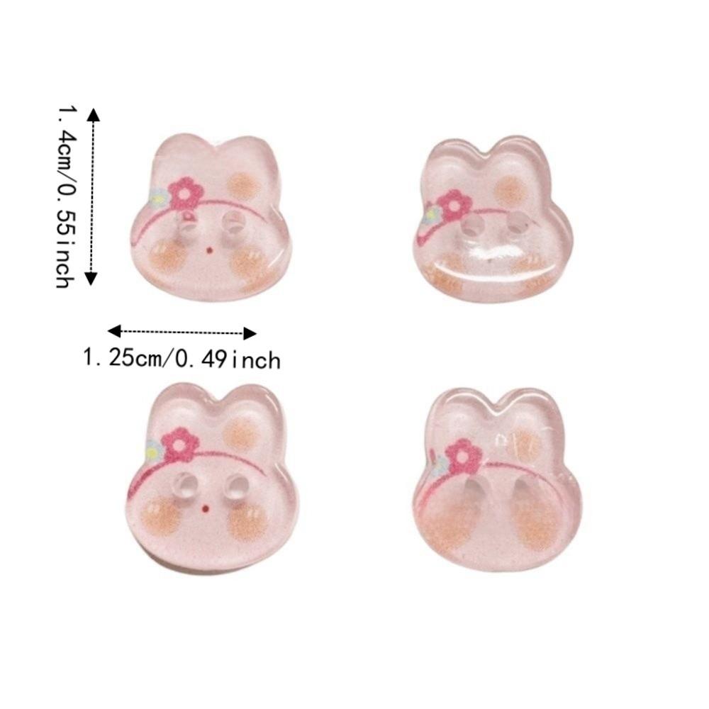 30pcs Transparent Cute Rabbit Button DIY Clothing Sewing Buttons Bunny Buttons Sewing Supplies