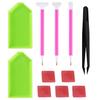 Pack of 11 5D Diamond Painting Tools Kit Point Drill Pen + Glue + Plastic Tray + Tweezers Diamond Cross Stitch Embroidery Accessories