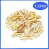 100PCS Bag Pack Golden U-Shaped Copper Crimp Terminals, Automotive U Type Wire Connector Plug Cable Joints