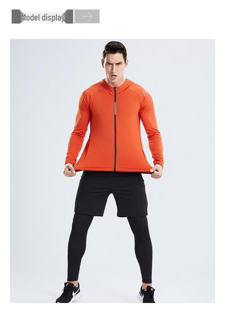 Men's Breathable Fitness Clothing Set - Tight-fitting, Sweat-wicking Training Gear for Running and Gym (Spring & Autumn).