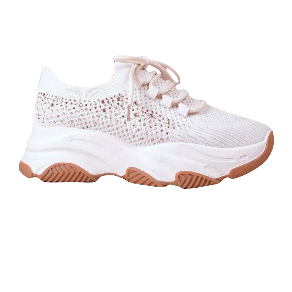 Where's That From Womens/Ladies Whisper Diamante Knitted Trainers