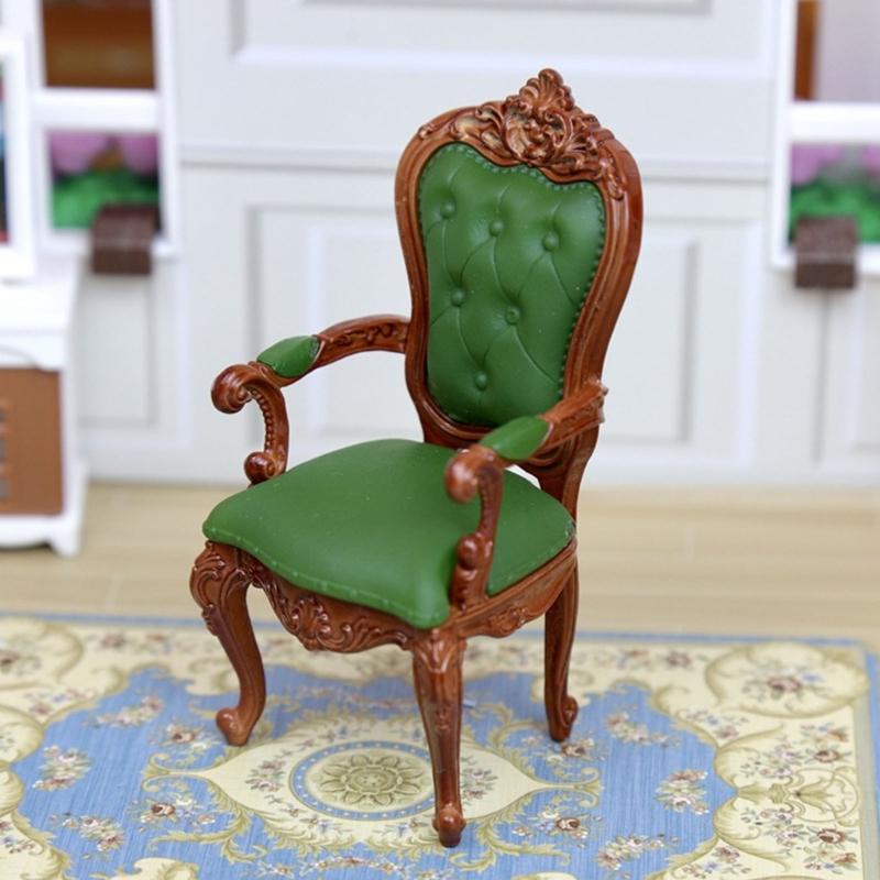 Vintage Chair Toy Figure Model Realistic Vintage Realistic Doll House Pretend Girls Gift Realistic Victorian Chair