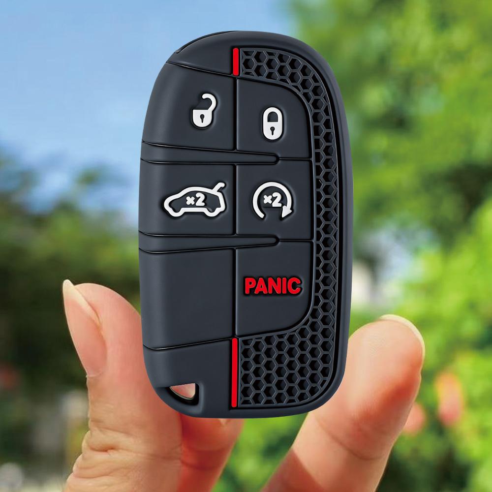 Silikon Araba Anahtarı Kılıfı Jeep Grand Cherokee Compass Dodge Charger Chrysler 200 300 300C Anahtarlık Otomobil Parçaları İçin Koruyun