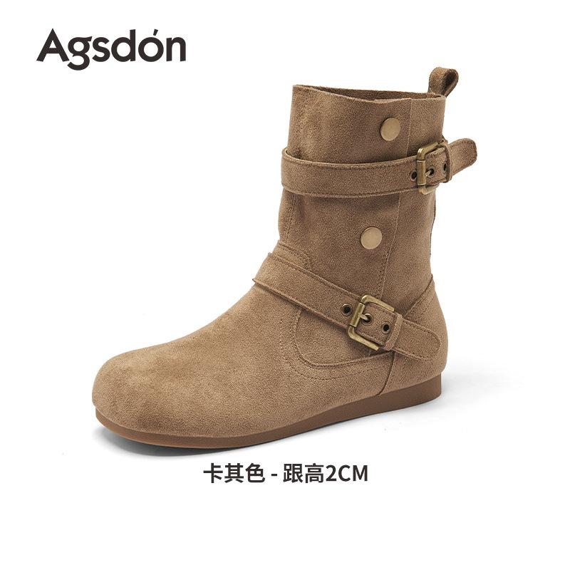 

Augustine Maillard short boots women s 2025 new autumn platform Martin boots wasteland wind mid-tube western boots 40