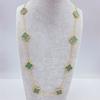 15MM Titanium Steel Four Leaf Flower 10 Flower Sweater Chain 60CM Double Lucky Four Leaf Clover Necklace
