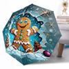 Weihnachts-Outdoor-Automatikschirm Kompakt 8-Rippen Gewicht Gewicht Ganzjahresnutzung Lebhaftes Muster Schirm