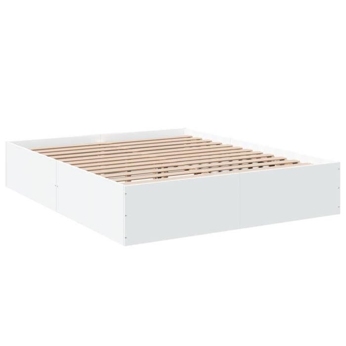 VidaXL Bed Frames White 150x200 Cm Engineered Wood, Bedroom Furniture, Bed Base, Panel Bed, Bed, Bed 3281007
