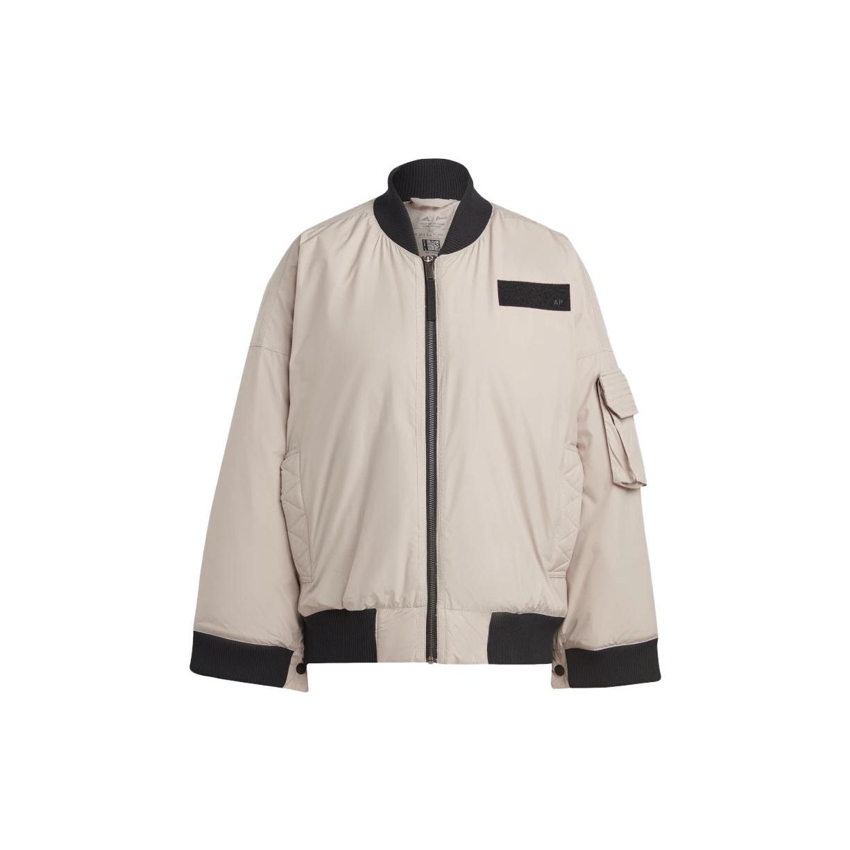 

Adidas Color Block Loose Fit Zip Jacket Women Jacket Nude HR6992 S