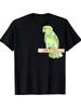 1pc Yellow-necked Watercolor Parrot T-Shirt, Parrot T-Shirt, Men, Gift, Friend, Father, G, Crew Neck