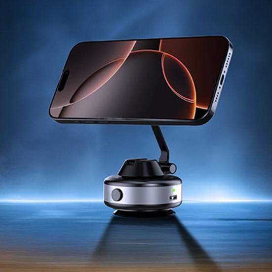 Vacuum Suction Car Phone Holder 360-degree Rotation Foldable Phone Stand Automatic Magnetic Adhesive Mount for Dashboard Desk Glass