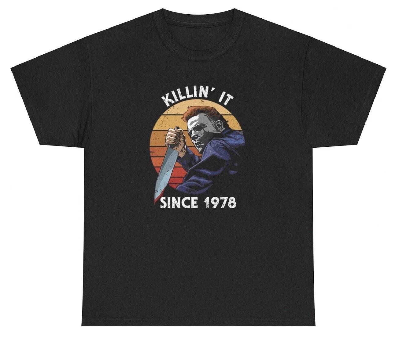 Killing It Since 1978 T Shirt Funny Horror Meme Cursed Gen Z Humor Tee XL