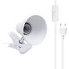 Table Lamp Holder Desk Lamp with Clip 360 Degree Rotation Support Bulb Socket E27 Lamp Base (White)