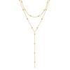 Gold Plated Lariat Necklace for Women, Double Laryered Long Chain Drop Pendant Choker Necklaces Fashion Gifts