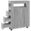 Narrow Bathroom Cabinet with Casters Gray Sonoma Particleboard