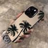 Summer Coconut Phone Case for iPhone 16 16E 14 15 Pro Max 11 12 13 Pro X XR XSMax 14 Plus Laser Plated Shockproof Bumper Cover