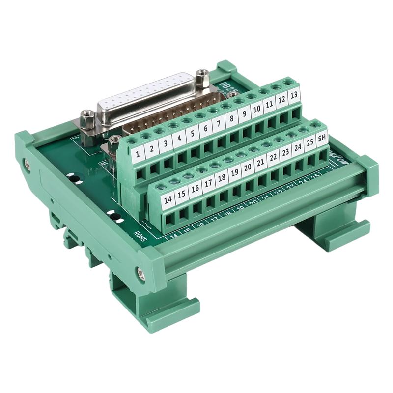 2025 Trend DB25 DIN Rail Mount Interface Module Male/Female Connector Breakout Board