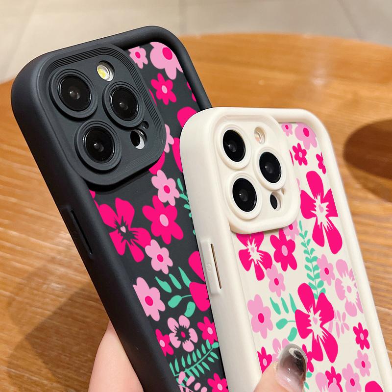 Transparent Soft TPU Back Cover For iPhone 17 Pro Max Air 16 15 Pro Max 14 13 12 Pro Max 11 Cartoon Flowers Printed Phone Cover