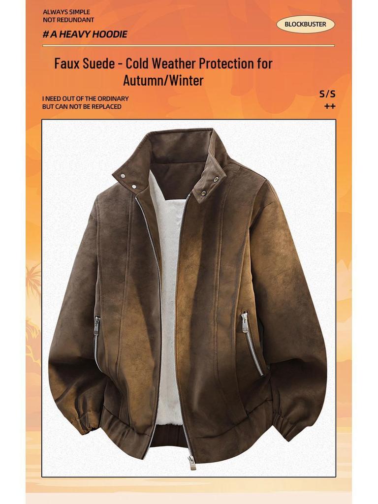 Men's Winter Thickened Leather Pilot Jacket - Di Yu Shen Long Plush Motorcycle Top