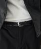 DRAW FIT Cow Weaving Leather Belt [Black]