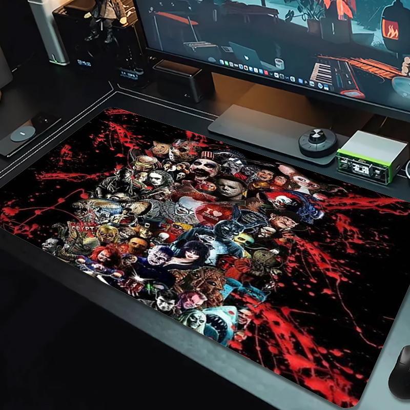 Horror Movie Series Color Mouse Pad Large Gaming Table Cushion Non-slip Laptop Tablet Big Mousepad XXL Mat Mini PC Playmat With Lock edge