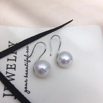 Aurora Natural Freshwater Pearl Hook Earrings - Elegant Round Pearl Jewelry