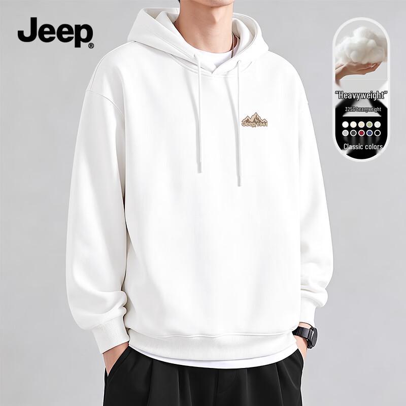Jeep Men's Loose Fit Heavyweight Hooded Sweatshirt
