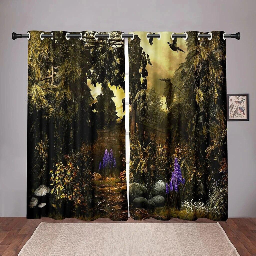 Natura leśny liść drzewa zaciemniające zasłony okienne do sypialni salon łazienka Kicthen DoorHall wysokie cieniowanie różne wzory