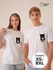 Coffee-Loving Cat Oversized Cotton T-shirt