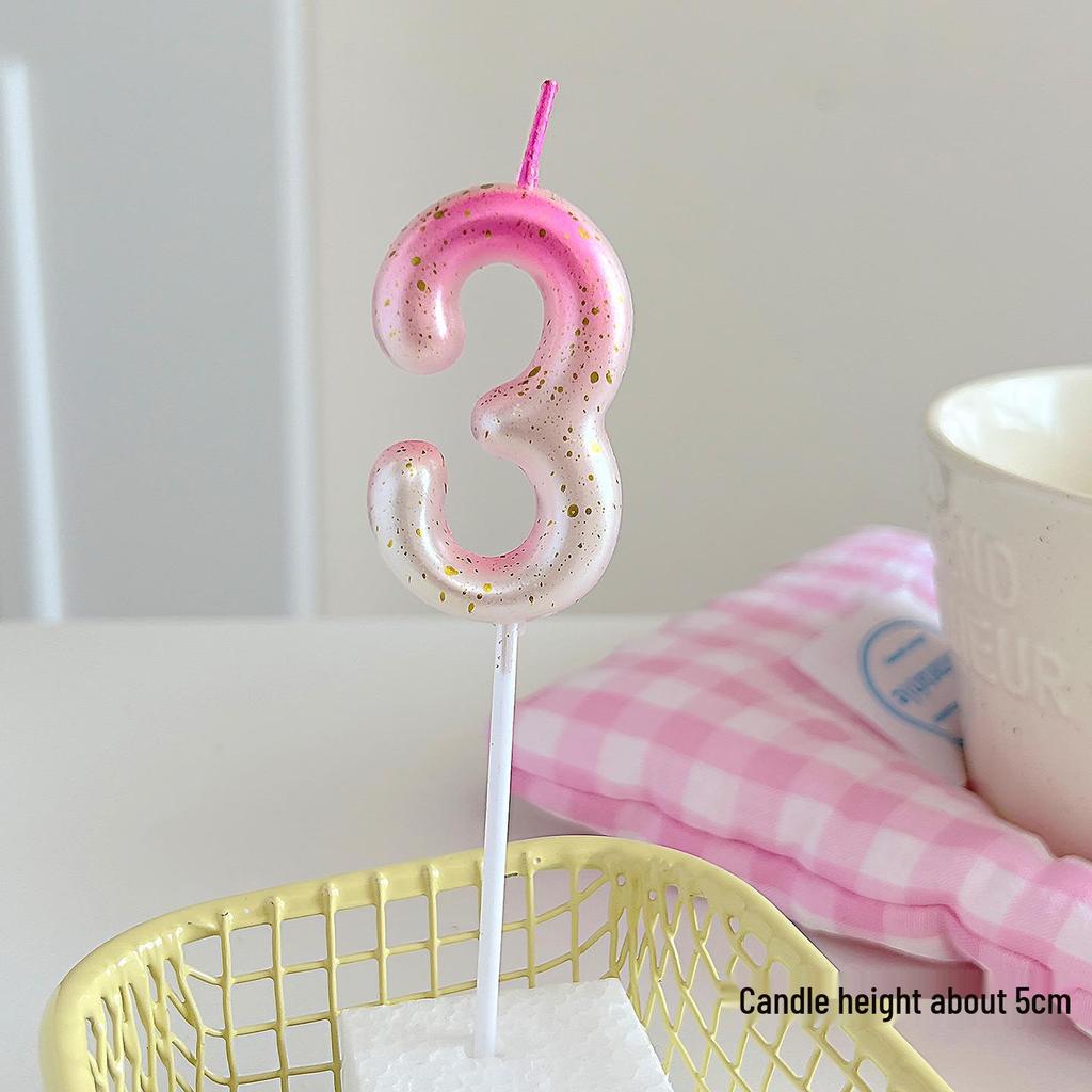 Cute Pink Bow Children's Birthday Candle Decoration for Cake