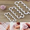3 Pcs/set Rose Flower Cake Molds Plastic White Rose Flower Fondant Cutter Cake Decorating Molds Biscu