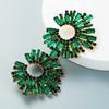 Elegant Alloy Sunflower Earrings With Colorful Rhinestones For Women Party Wedding Daily Wear
