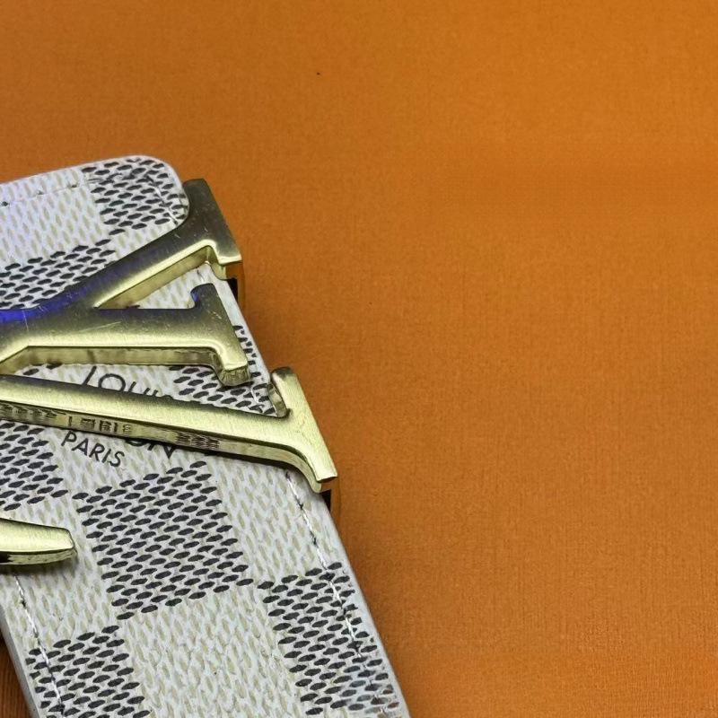 Herren Freizeit Glatter Schnallen Ledergürtel - Trendiger Karostil für Business und Jugend