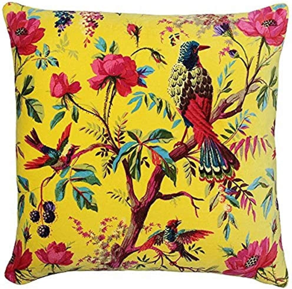 

Colorful Background Bird Pattern Pillowcase Cotton Linen Fabric Square Zipper Pillowcase 45X45cm Wedding Decorative Pillow Cover 45x45cm 18x18in