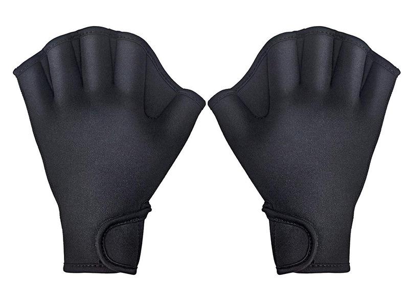 

Neoprene Swim Training Hand Fins - Duck Feet Paddle Gloves Medium